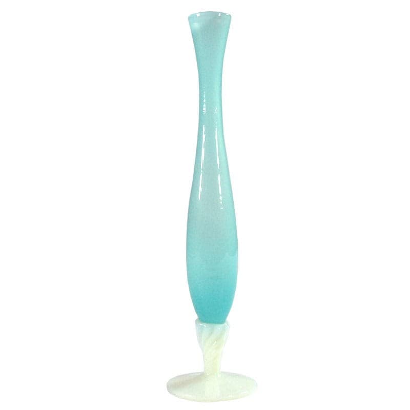 Flakonik Opalina Fiorentina, szkło błękitny, szkło biały, Włochy, lata 50. - 318903