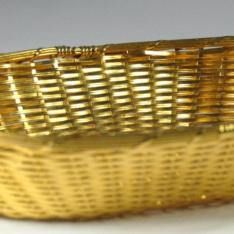 Decorative basket, gold, metal, France, 1970s. - 318870