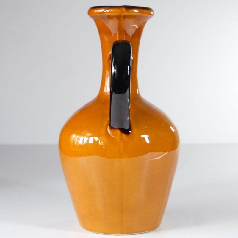 Wazon Lézignan, ceramika pomarańczowy czarny, Francja, lata 60. - 318853