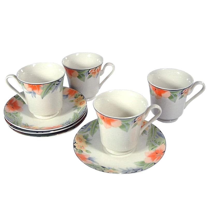 Zestaw filiżanek herbacianych, porcelana biała, Wielka Brytania, lata 80.