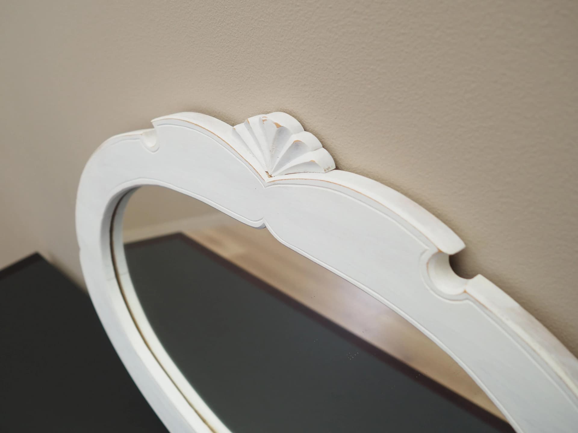 Wall Mirror Rococo, white pine, Denmark, 1960s - 23710