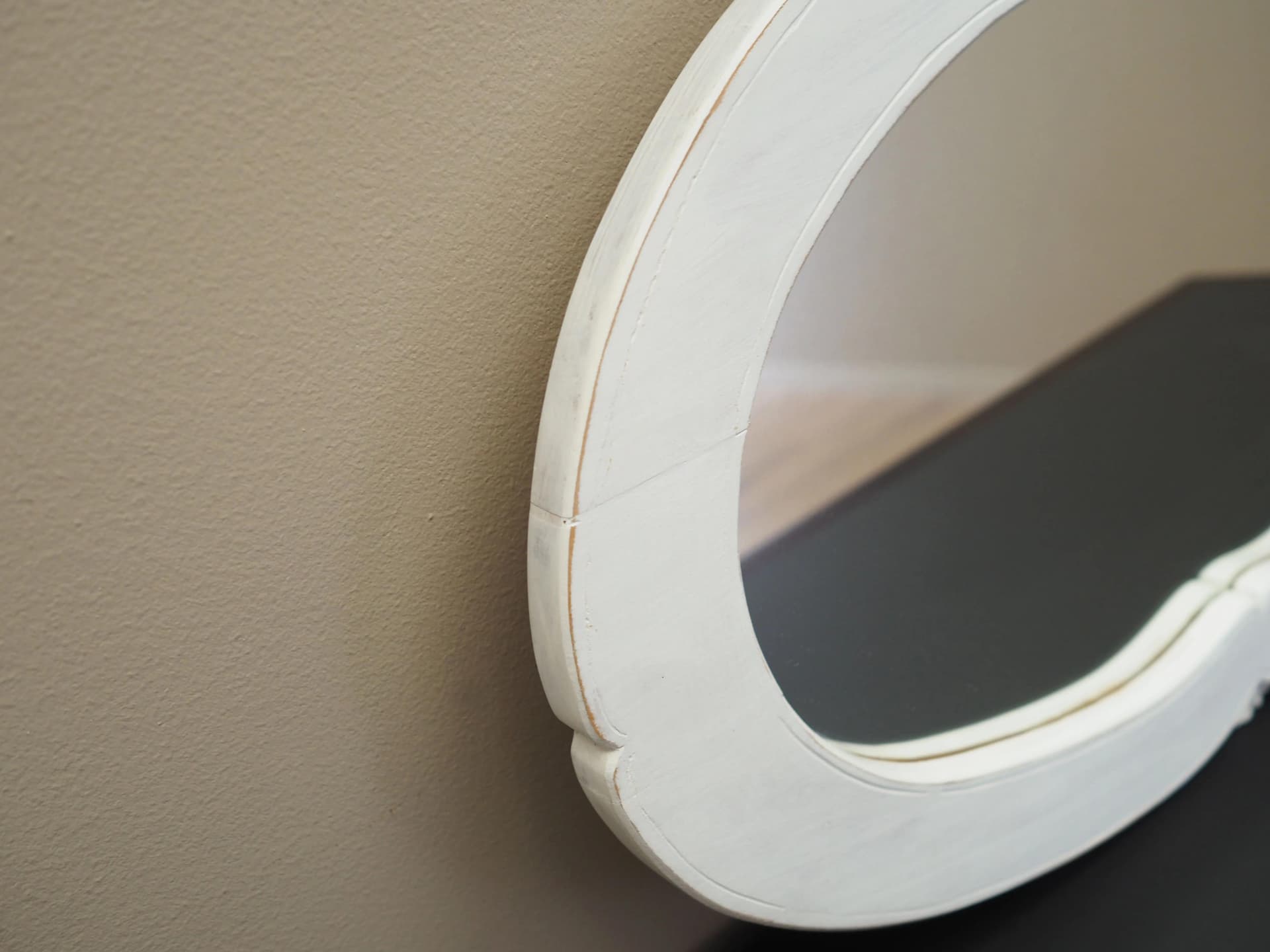 Wall Mirror Rococo, white pine, Denmark, 1960s - 23711