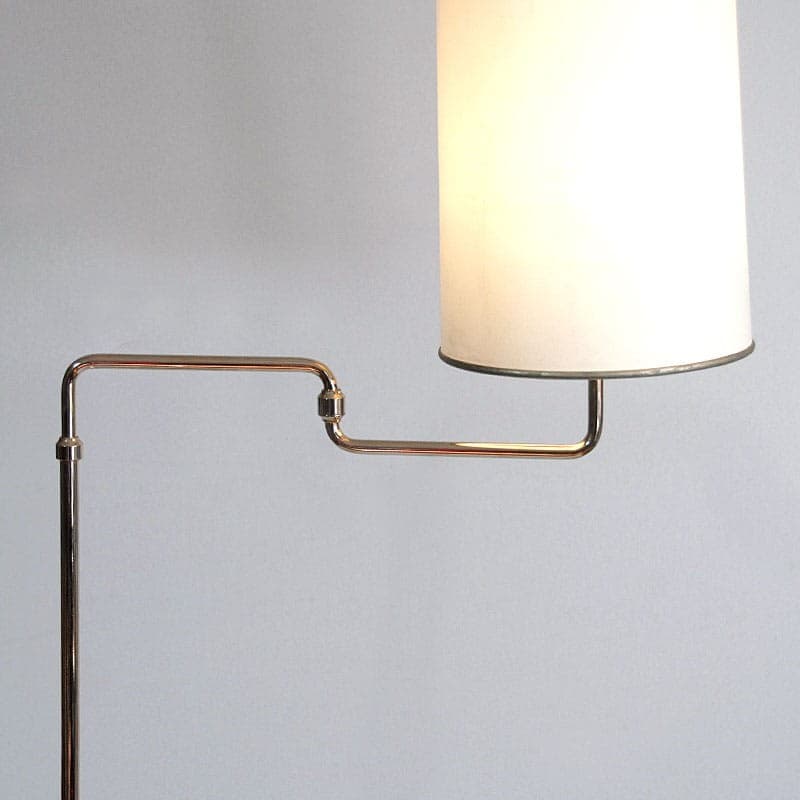 Floor lamp, gold metal, white cotton, Denmark, 1970s. - 318777