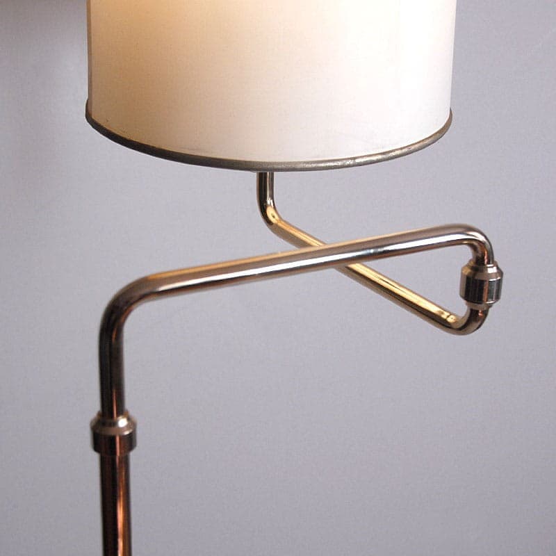 Floor lamp, gold metal, white cotton, Denmark, 1970s. - 318778