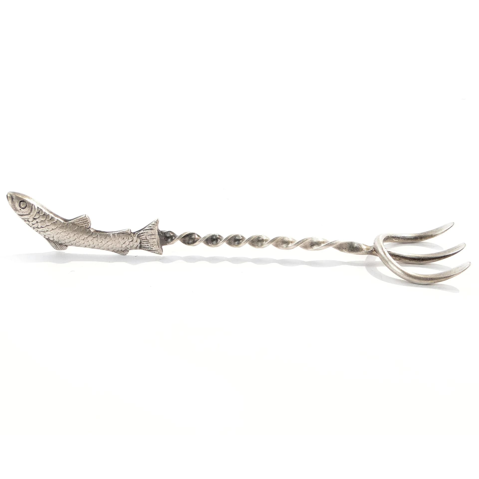 Fish fork, Art Deco, silver-plated brass silver, Belgium, 1930s. - 23576