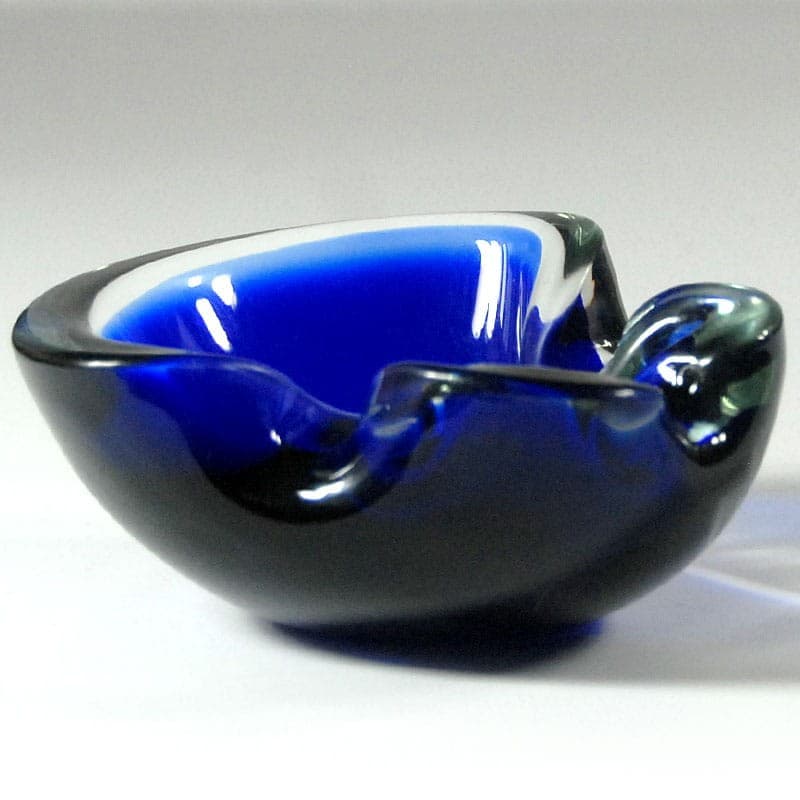 Paterka dekoracyjna Murano, niebieski transparent, kryształ, Włochy, lata 70. - 318721