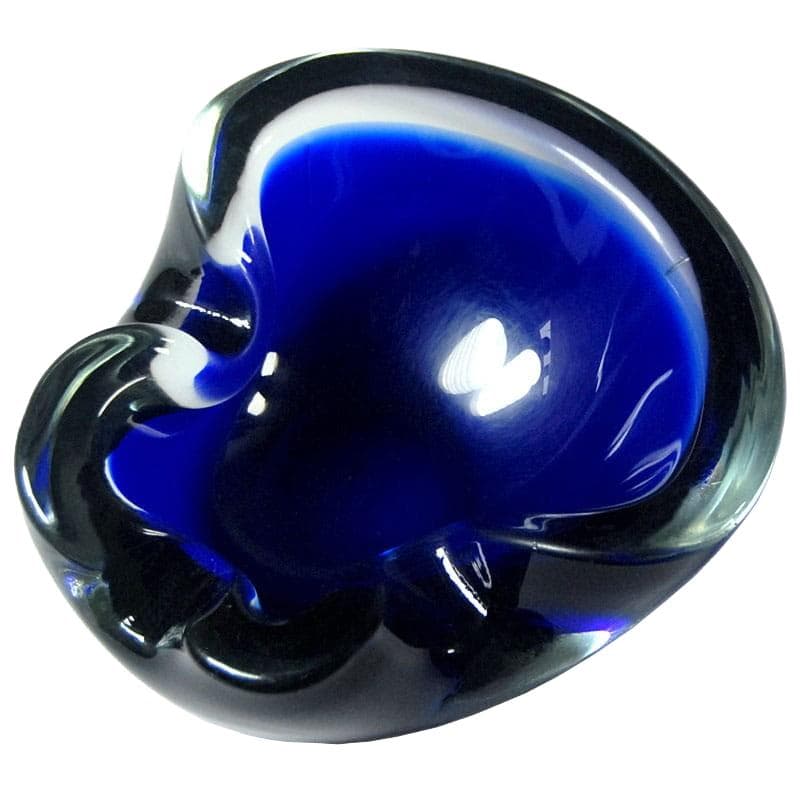 Paterka dekoracyjna Murano, niebieski transparent, kryształ, Włochy, lata 70.