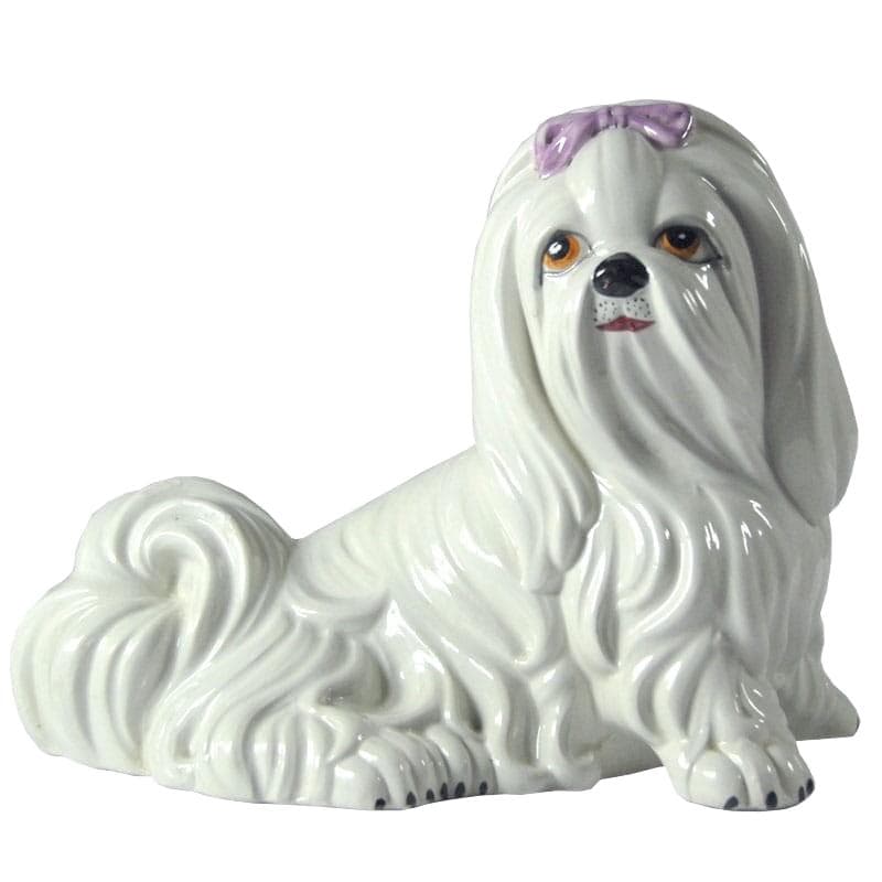 Dog money box, white ceramic, Italy, 1960s.