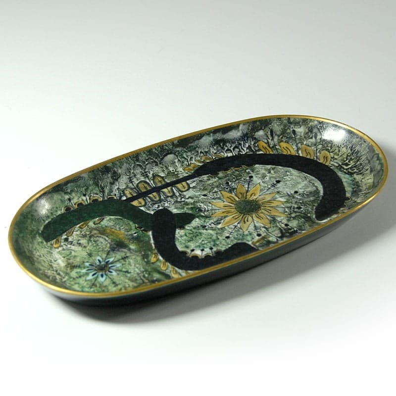 Patera porcelanowa zielona, Bing & Grondahl, Dania, lata 50. - 318697
