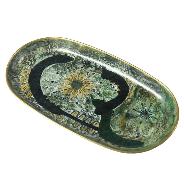 Patera porcelanowa zielona, Bing & Grondahl, Dania, lata 50. - WYMIARY