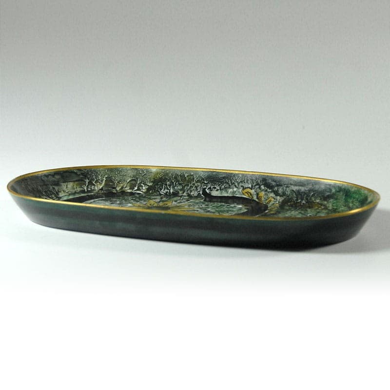 Patera porcelanowa zielona, Bing & Grondahl, Dania, lata 50. - 318698