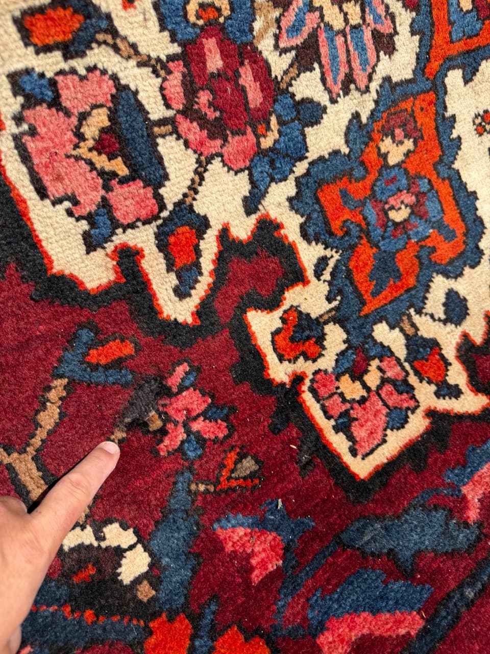 Rug Bahtiari 385x315 cm, red multicolor wool, Iran - 318422
