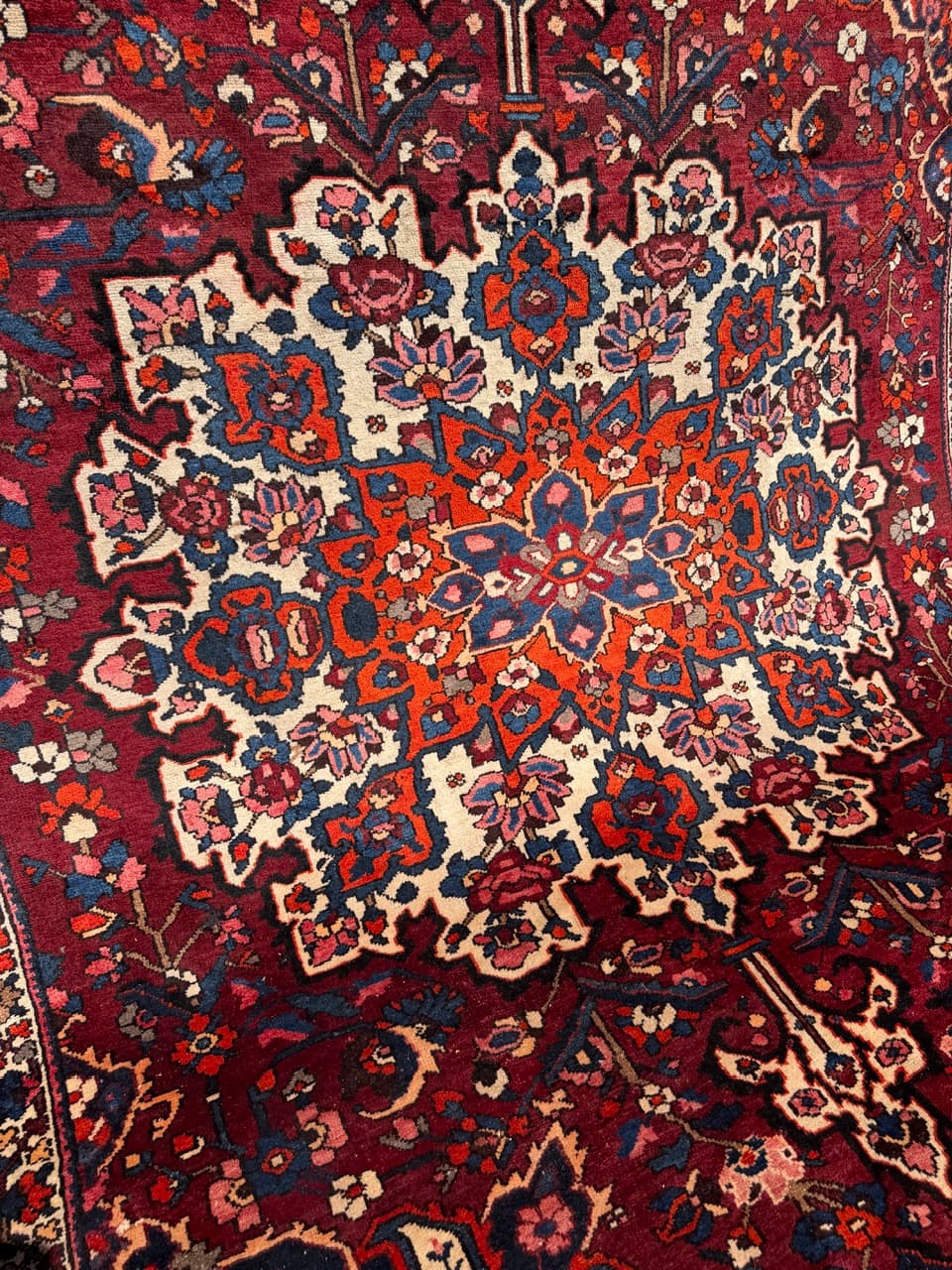 Rug Bahtiari 385x315 cm, red multicolor wool, Iran - 318419