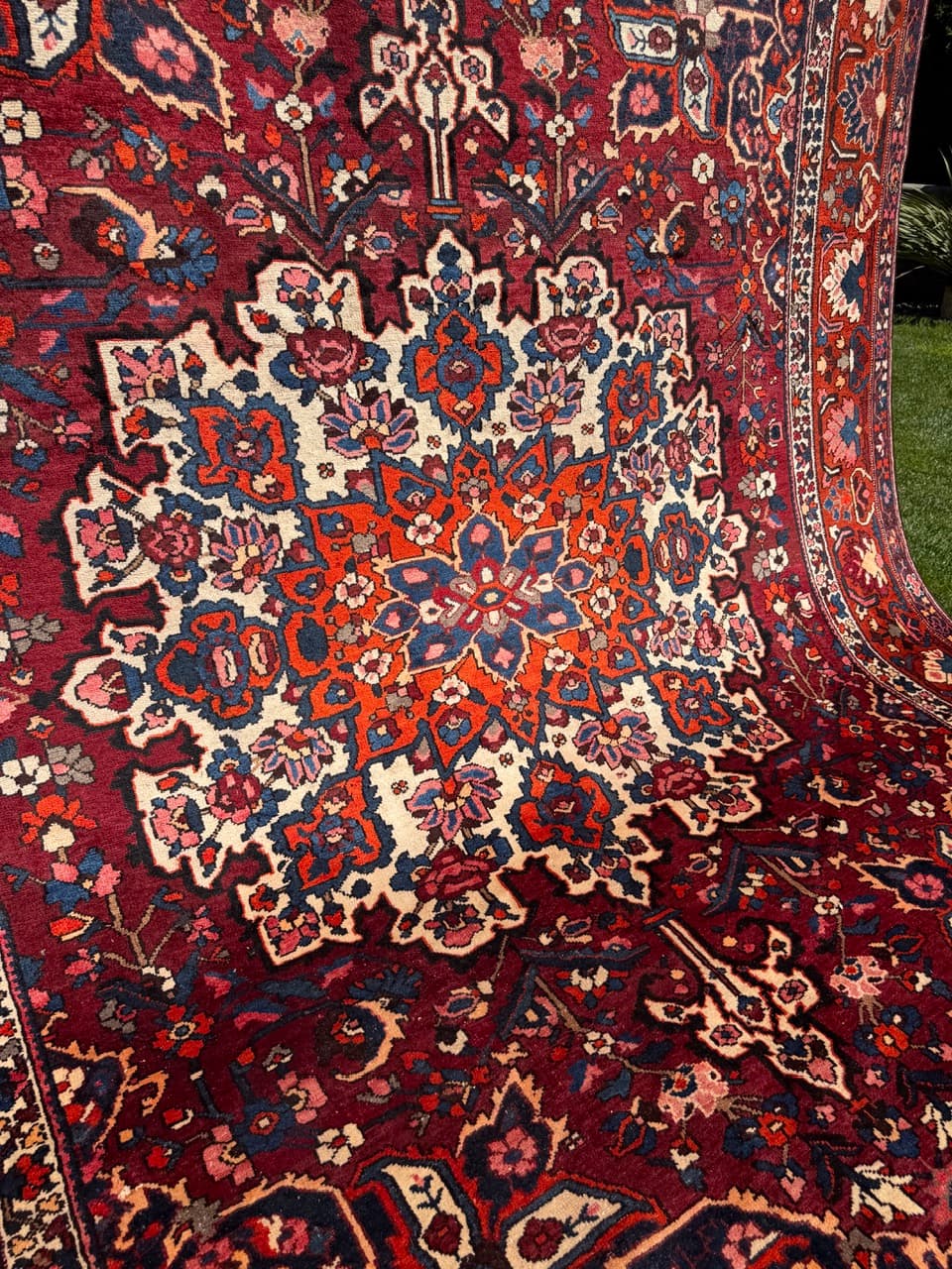 Rug Bahtiari 385x315 cm, red multicolor wool, Iran - 318424