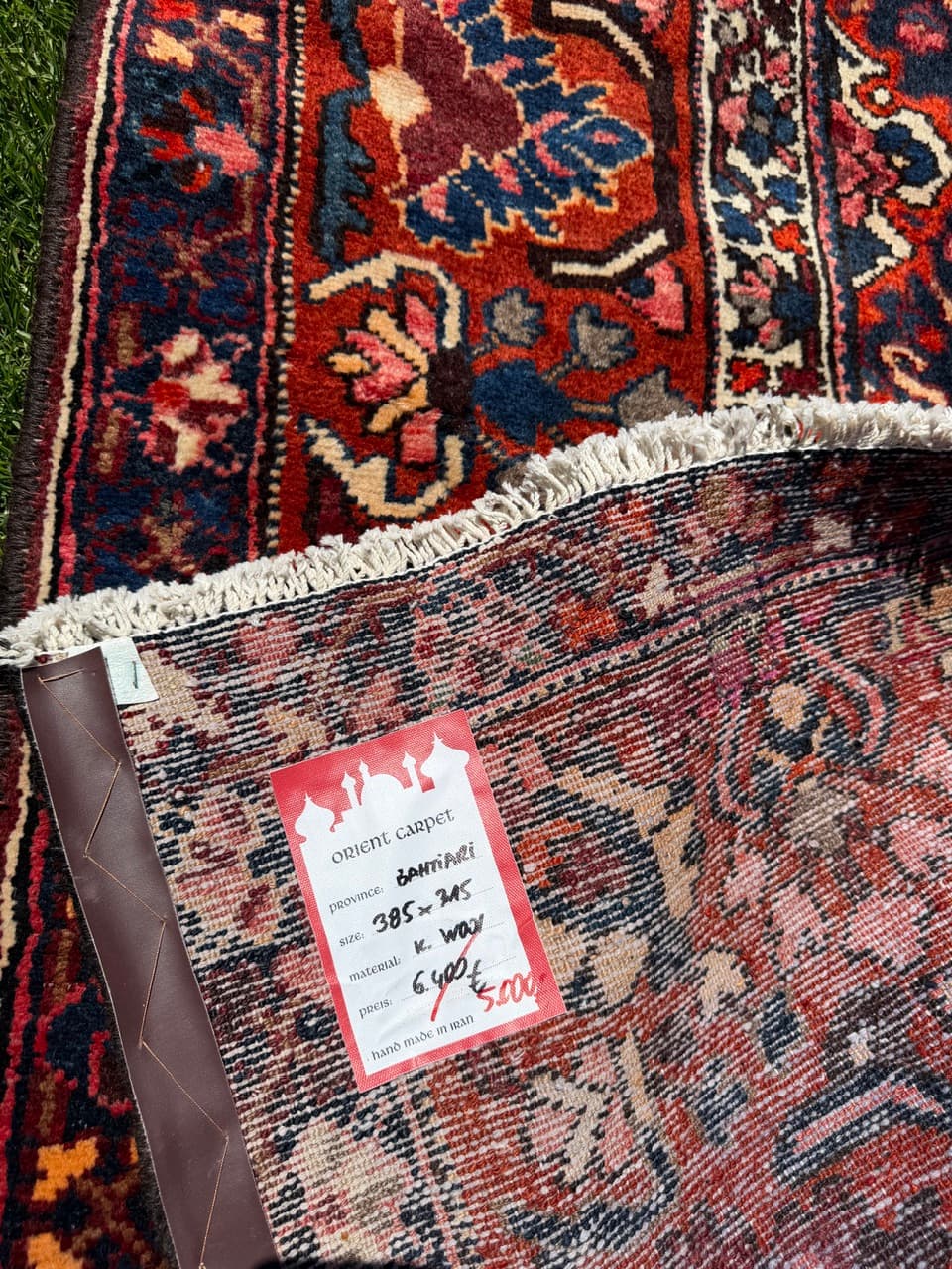 Rug Bahtiari 385x315 cm, red multicolor wool, Iran - 318423