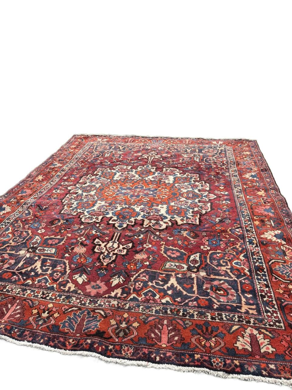Rug Bahtiari 385x315 cm, red multicolor wool, Iran