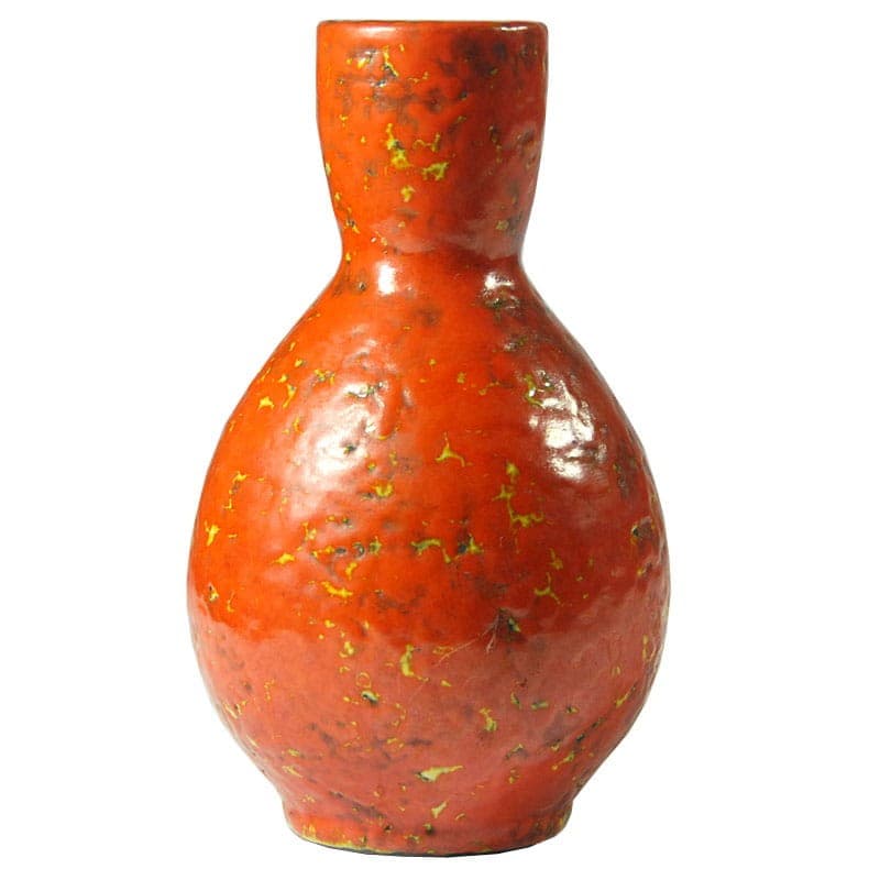Wazon Fat Lava, pomarańczowy żółty brązowy, ceramika, lata 60. - 318668