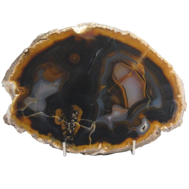 Plaster agatu polerowany, agat multicolor, metal srebrny, XXI w.