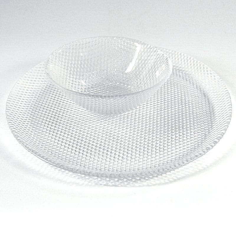 Zestaw szkła stołowego Trigona, szkło transparent, proj. T. Jørgensen, Holmegaard, Dania, lata 80. - 318610
