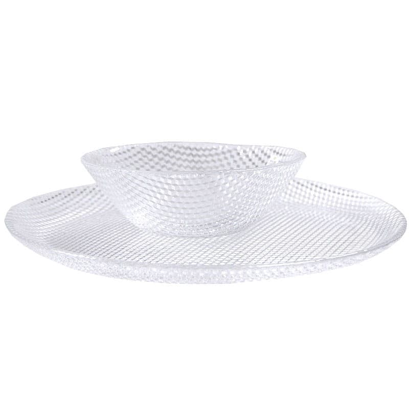 Zestaw szkła stołowego Trigona, szkło transparent, proj. T. Jørgensen, Holmegaard, Dania, lata 80. - 318612