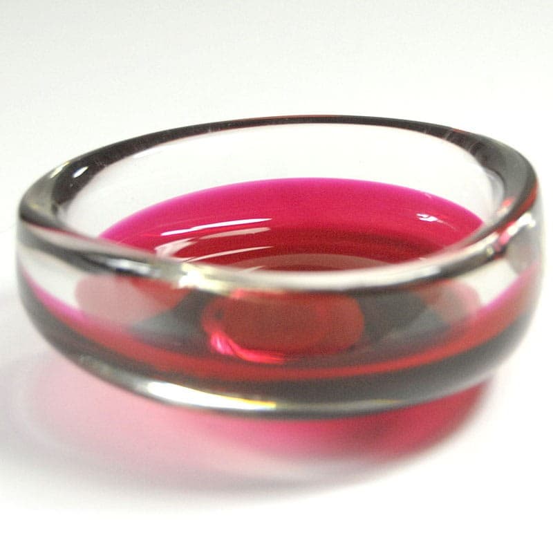 Paterka, różowa, szkło, Sea Glasbruk, Szwecja, lata 60. - 318607