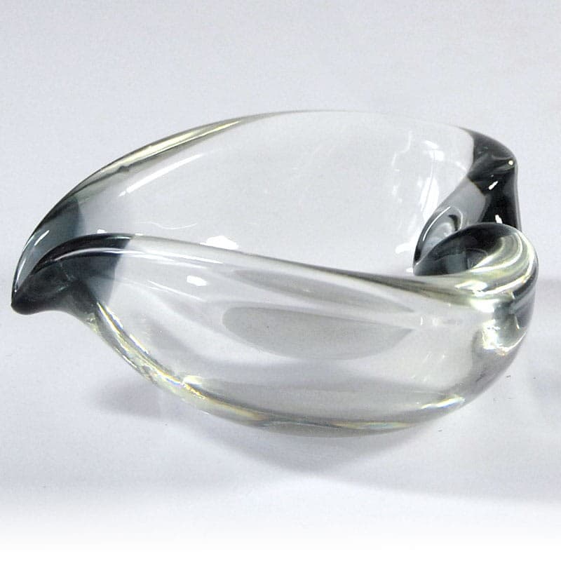 Popielniczka, szkło transparent szary, Bohemia, Dania, lata 60. - 318599