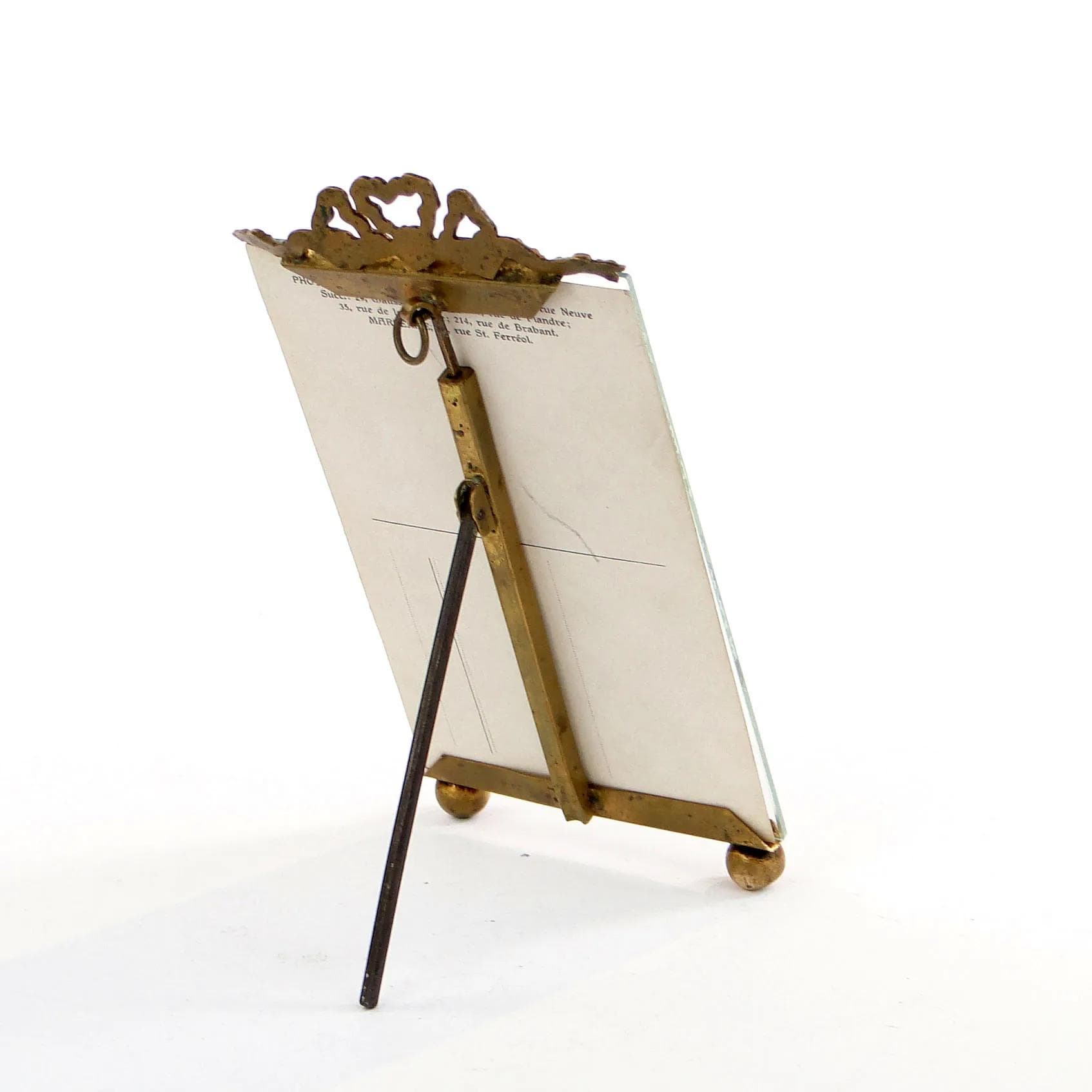 Photo frame with garland, gilded brass, France, 19th c. - 23571