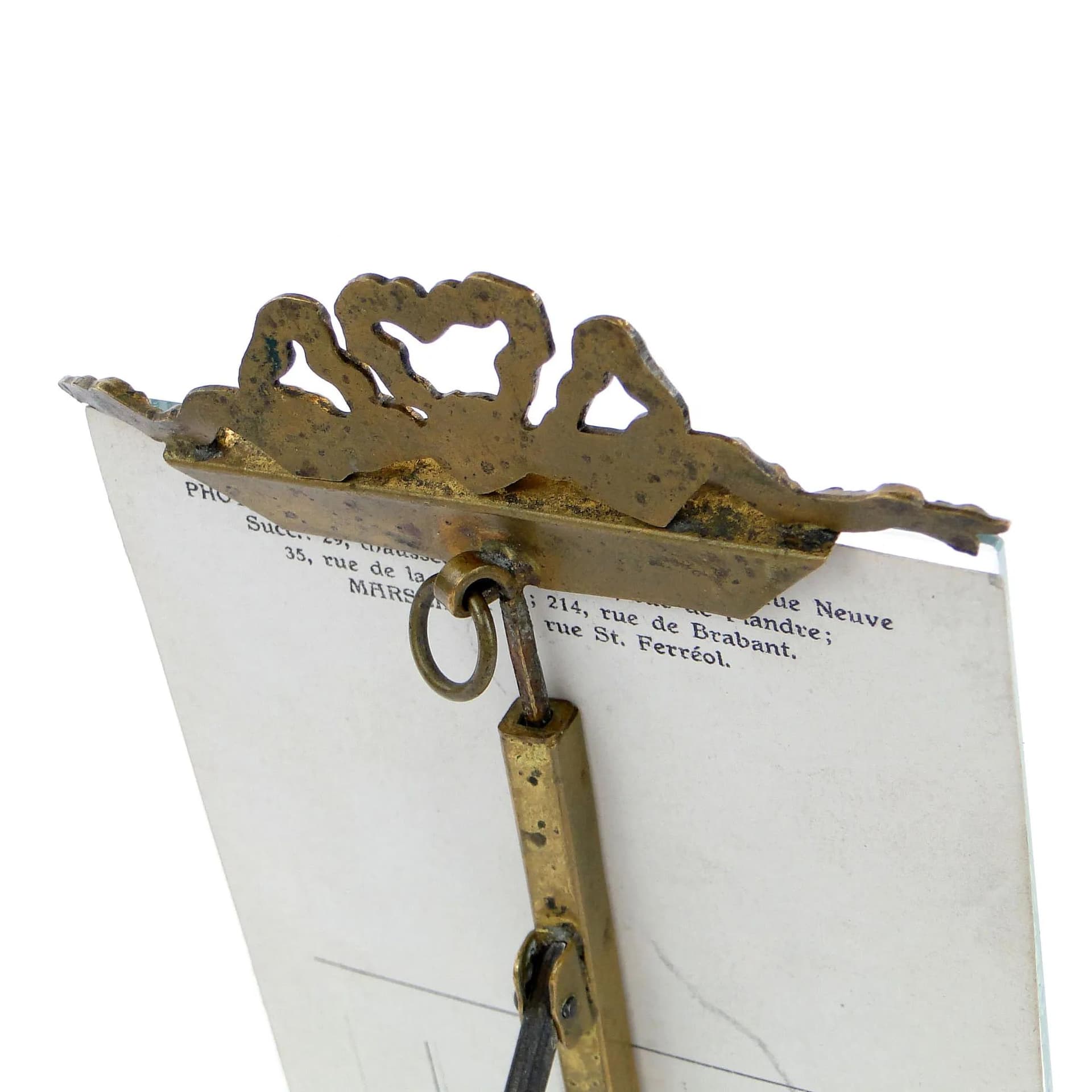 Photo frame with garland, gilded brass, France, 19th c. - 23572