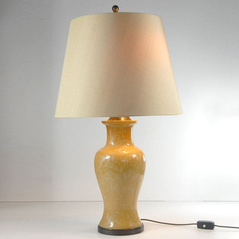 Lampa stołowa, marmur żółty, metal, lata 50. - 318539