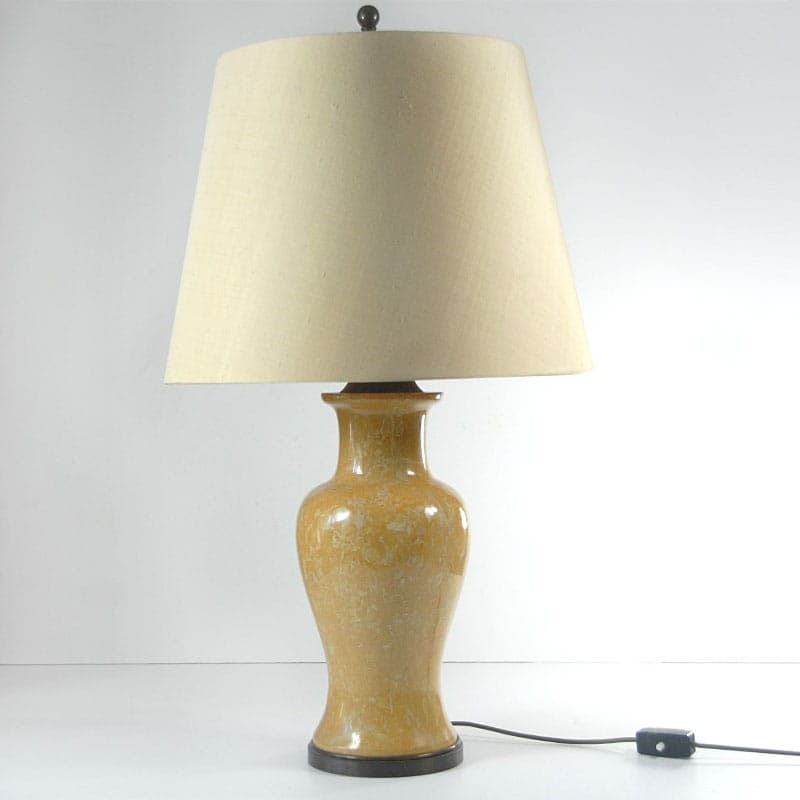 Lampa stołowa, marmur żółty, metal, lata 50. - 318538