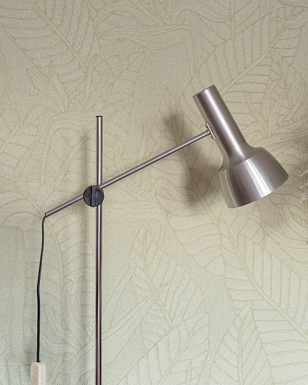 Lampa podłogowa, srebrny metal, Dania, lata 80. - 318442