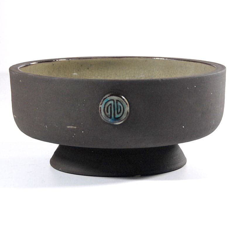 Patera ceramiczna, szary beżowy niebieski, ceramika, proj. J. Andersen, Dania, lata 70. - 318523