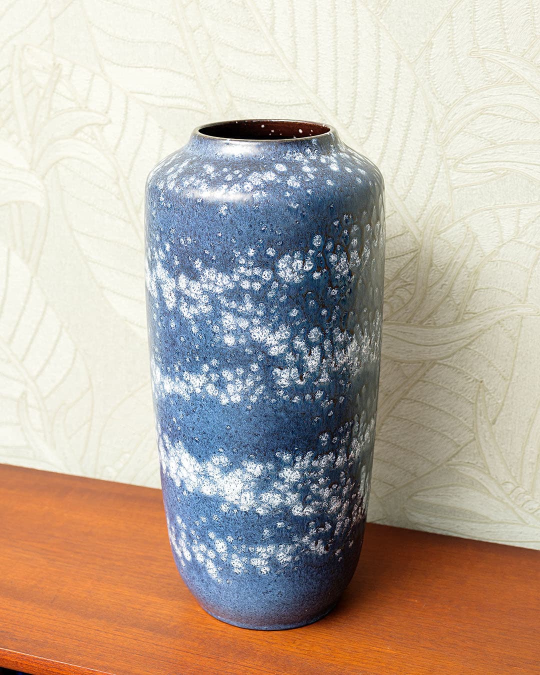 Floor vase Scheurich, blue white, ceramics, Germany, 1970s. - 318447