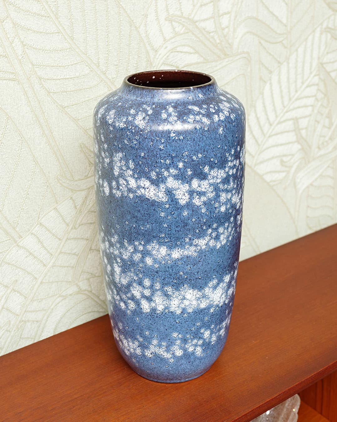 Floor vase Scheurich, blue white, ceramics, Germany, 1970s. - 318444