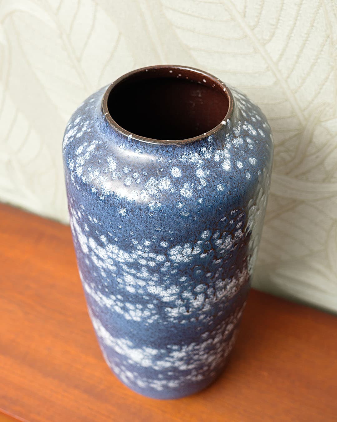 Floor vase Scheurich, blue white, ceramics, Germany, 1970s. - 318446