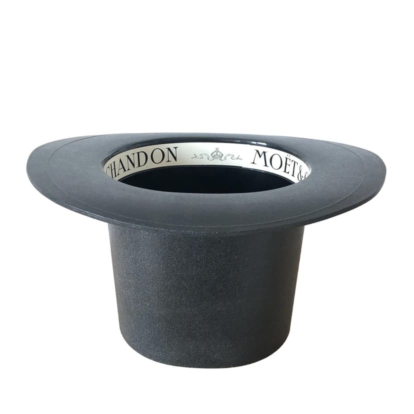 Champagne bucket Moet & Chandon, black plastic, Allibert, France, 1980s.