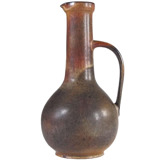Wazon ceramiczny, brązowy, ceramika, Belgia, lata 60. - WYMIARY