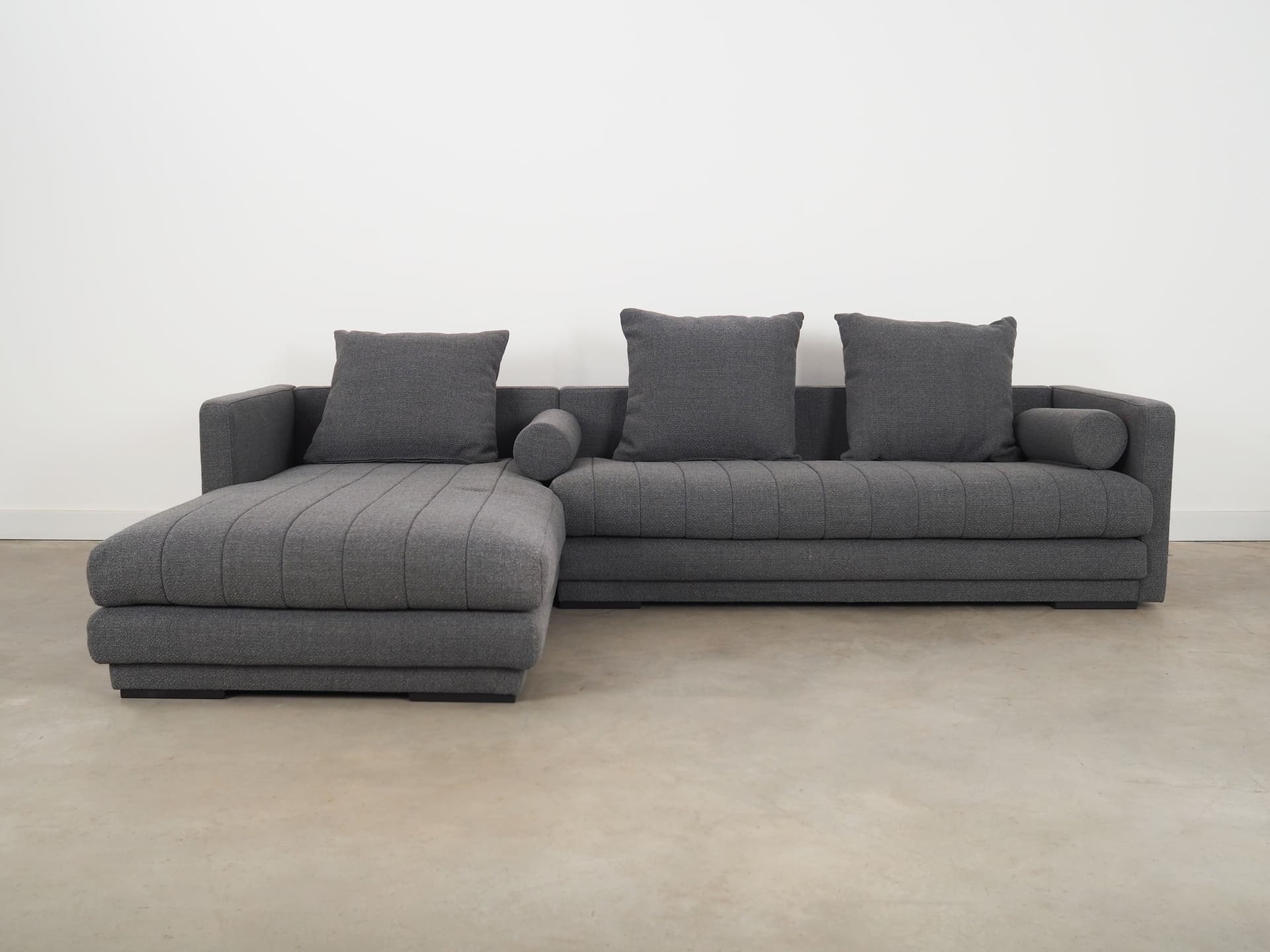 Narożnik, skandynawski design, szary, tkanina, Polska, lata 2000. - 66431