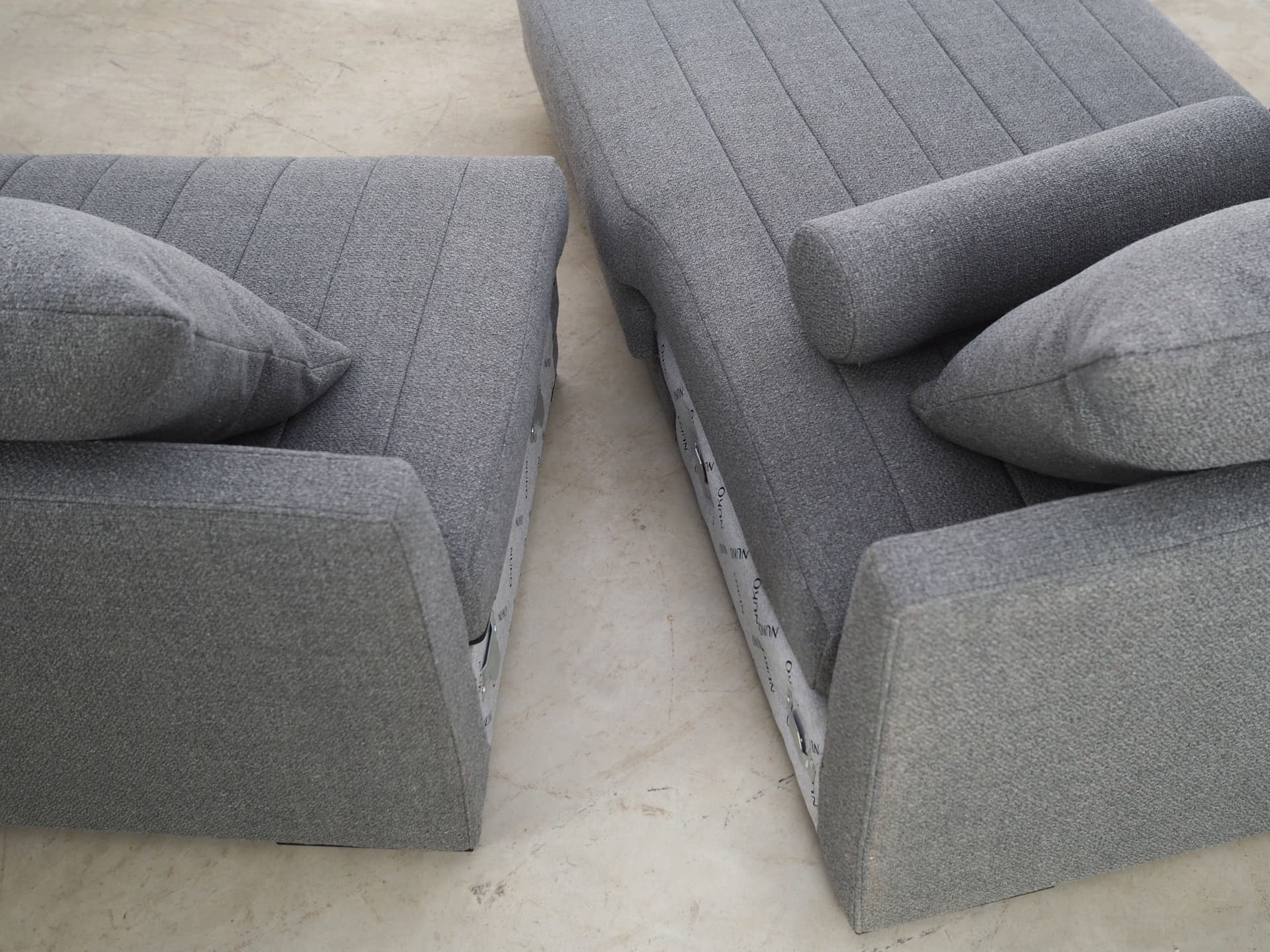 Narożnik, skandynawski design, szary, tkanina, Polska, lata 2000. - 66430