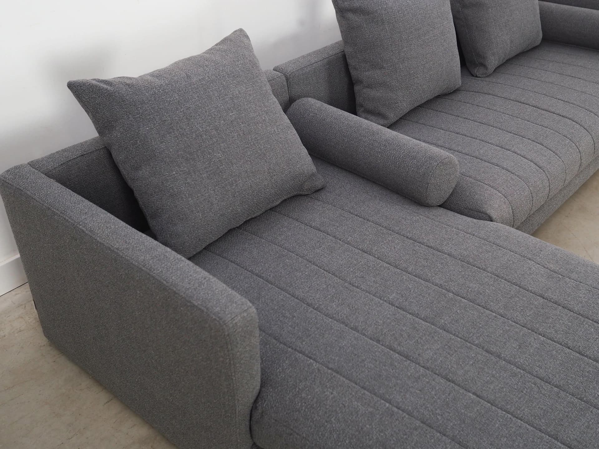 Narożnik, skandynawski design, szary, tkanina, Polska, lata 2000. - 23698