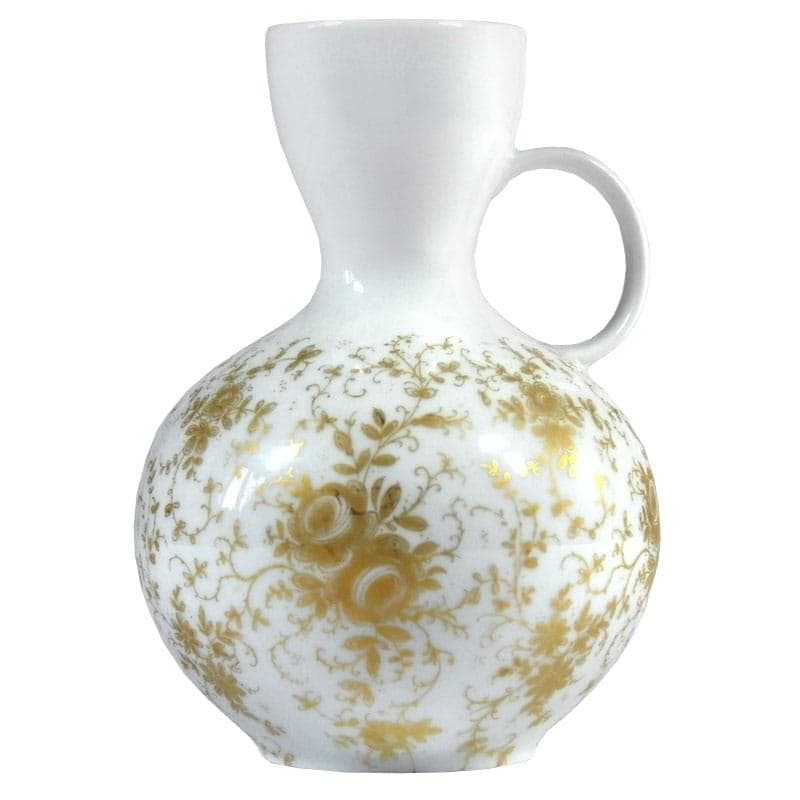 Wazon porcelanowy biały, złoty, Alboth & Kaiser, Niemcy, lata 70.