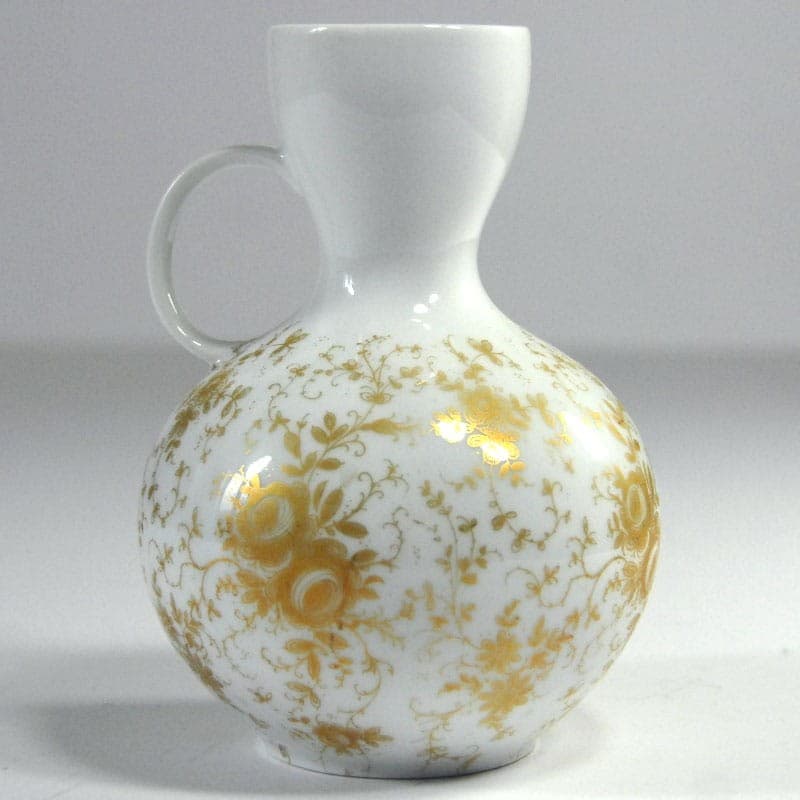 Wazon porcelanowy biały, złoty, Alboth & Kaiser, Niemcy, lata 70. - 318463