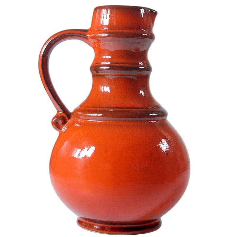 Wazon, czerwony pomarańczowy, ceramika, proj. C. Zalloni, Niemcy, lata 60. - 319463
