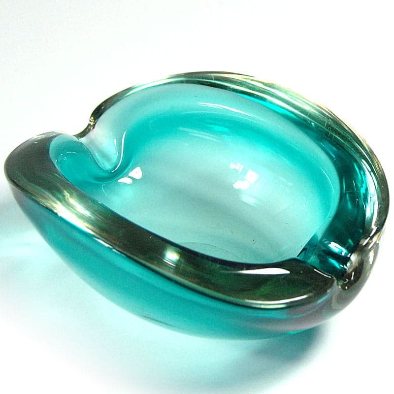 Paterka, Murano, szkło kryształowe niebieskie transparentne, Włochy, lata 60. - 319454