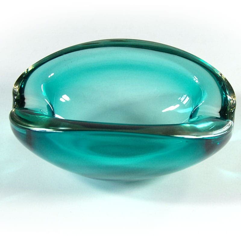 Paterka, Murano, szkło kryształowe niebieskie transparentne, Włochy, lata 60. - 319453