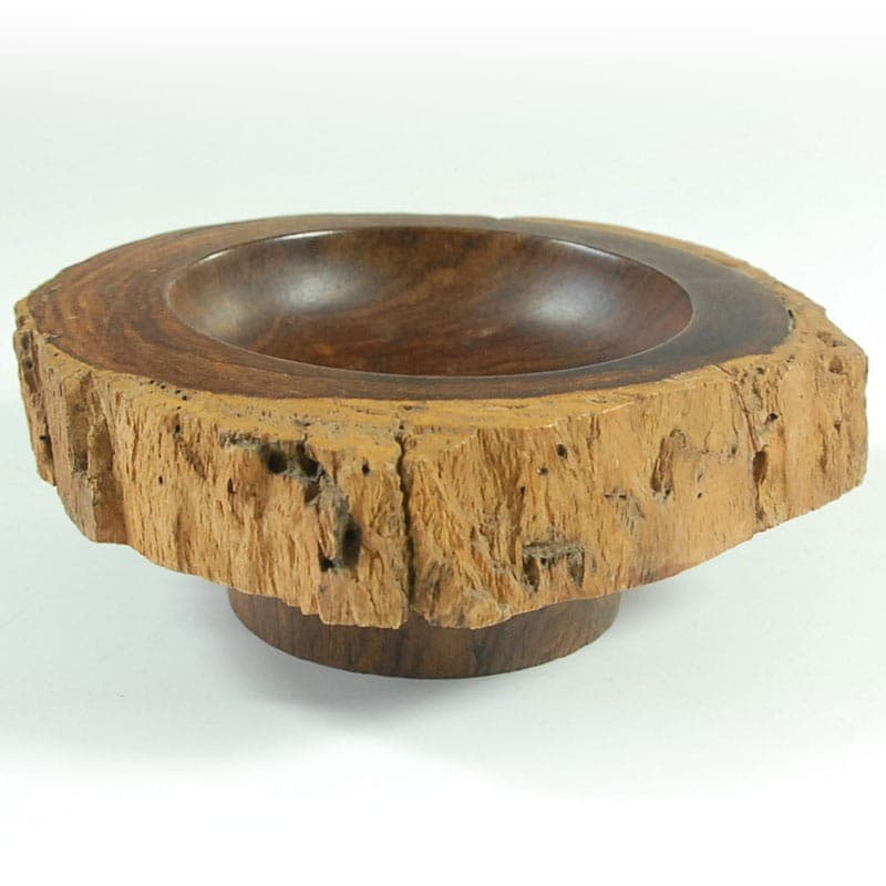 Patera rzeźbiarska, drewno egzotyczne, brązowy, lata 70. - 319437