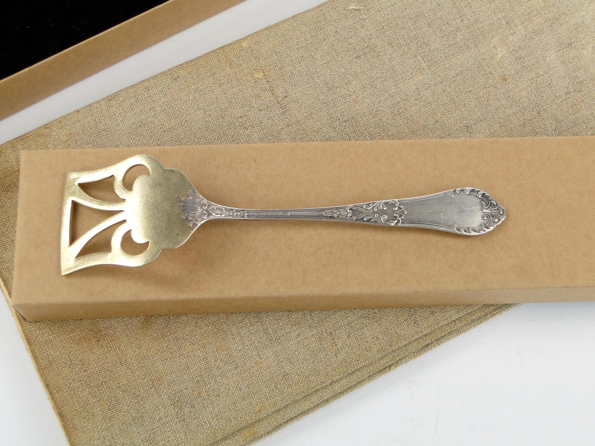 Fish Spoon, gilded metal, Fraget, Poland, 1930s - 23561