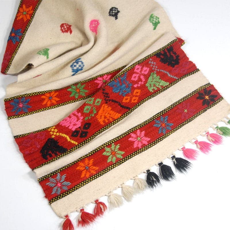 Decorative Folk Textile, beige, multicolor, Eastern Europe, 1970s - 319358