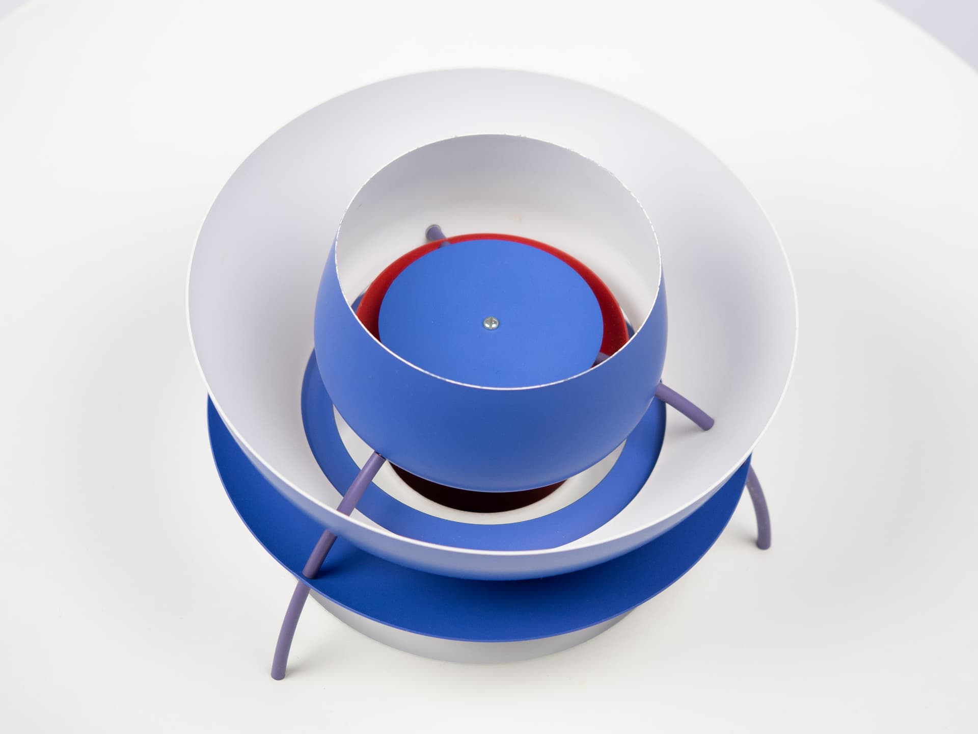 Pendant lamp PH 5, blue aluminum, by P. Henningsen, Louis Poulsen, Denmark, 1980s. - 319167