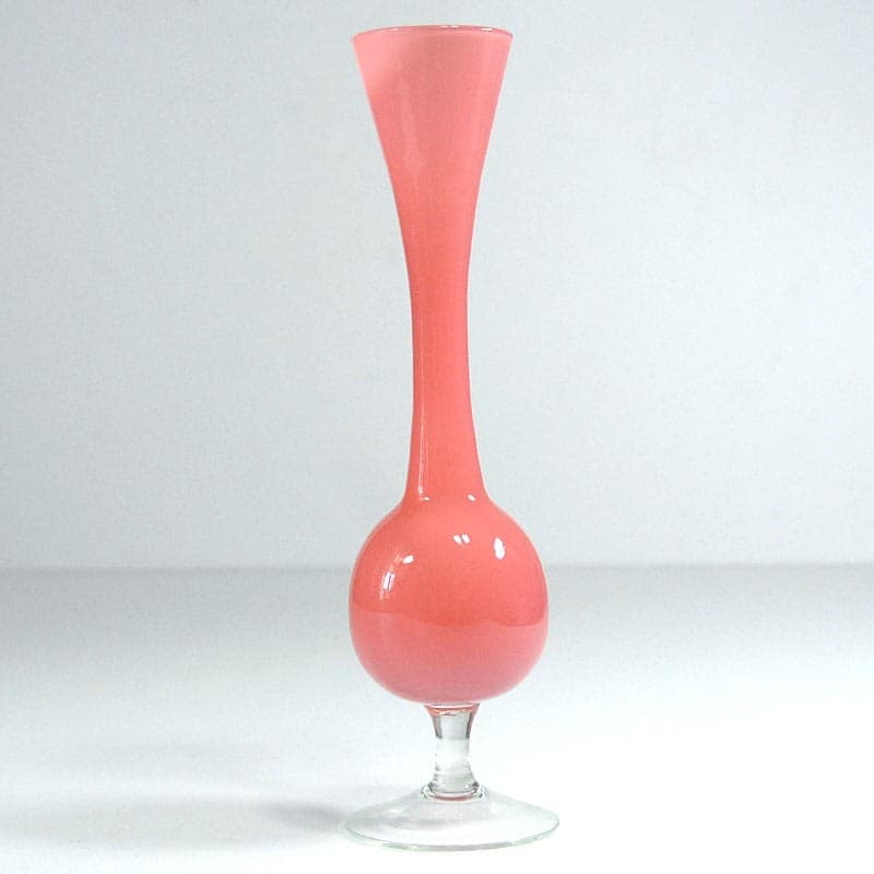 Wazon Opalina Fiorentina, szkło różowy, Włochy, lata 60. - 319249